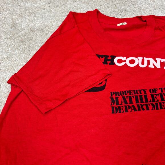 Vintage 80s Math Counts Mathletic Single Stitch STEM Shirt Men's Large Geek Nerd - Picture 6 of 9
